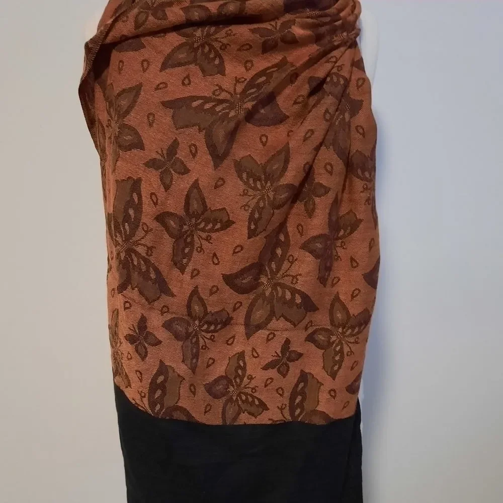 Lucky & COCO Butterfly Scarf Shawl Wrap Neckwarmer Fringe trim